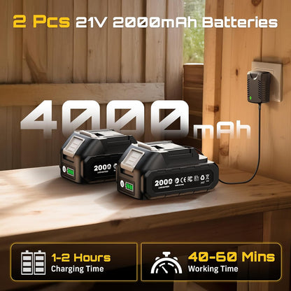 2-in-1 Cordless 8 Inch Pole Saw & Mini Chainsaw, 2×4.0Ah Batteries