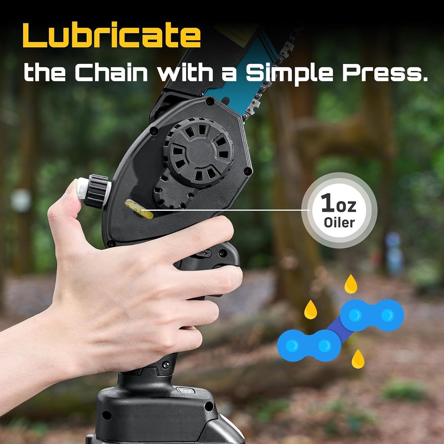 2-in-1 Cordless 8 Inch Pole Saw & Mini Chainsaw, 2×4.0Ah Batteries