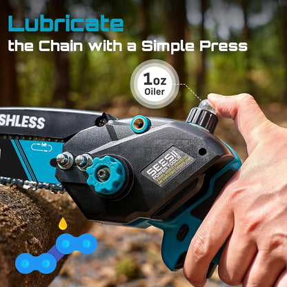 2-in-1 Cordless 8 Inch Pole Saw & Mini Chainsaw, 2×4.0Ah Batteries