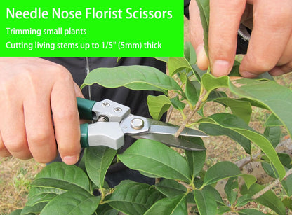 Garden Secateurs, Hand Pruner Clippers, With Stainless Steel Blade, Non-Slip Vinyl Coated Aluminium Handles, Bypass Pruning Shear 8-Inch (Bypass)