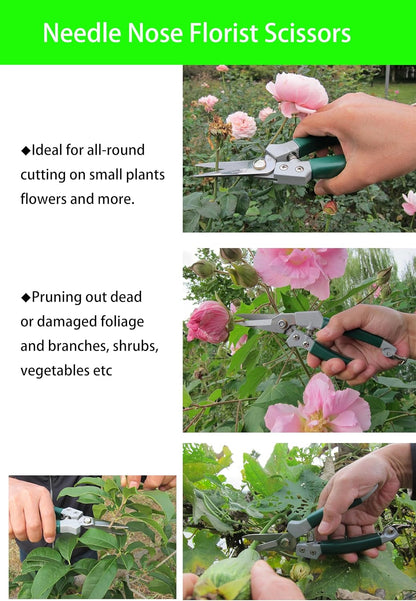 Garden Secateurs, Hand Pruner Clippers, With Stainless Steel Blade, Non-Slip Vinyl Coated Aluminium Handles, Bypass Pruning Shear 8-Inch (Bypass)