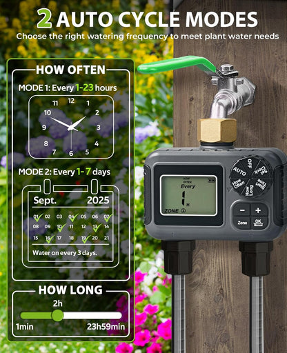 Sprinkler Timer, Water Timer for Garden Hose 2 Zone