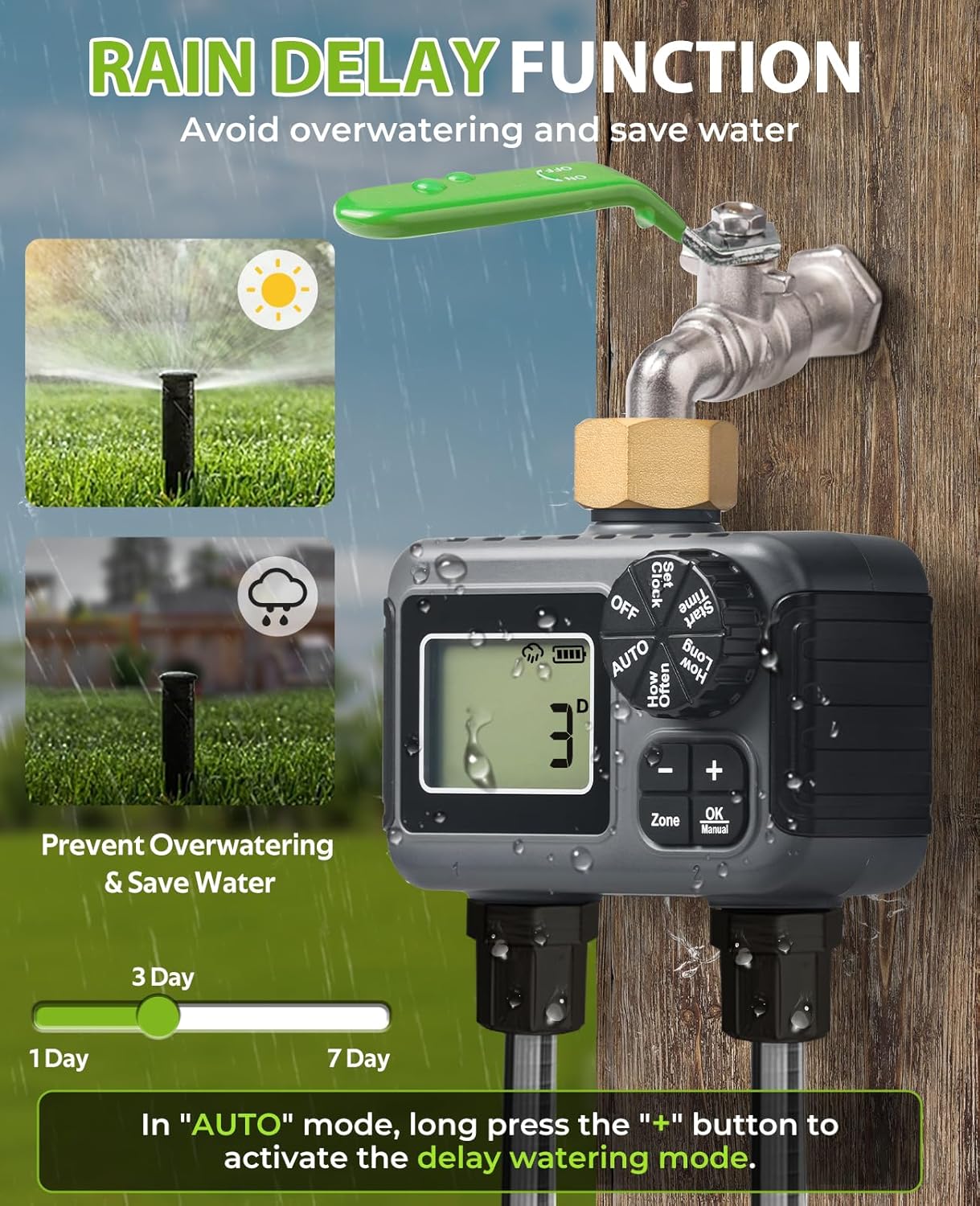 Sprinkler Timer, Water Timer for Garden Hose 2 Zone