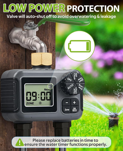 Sprinkler Timer, Water Timer for Garden Hose 2 Zone