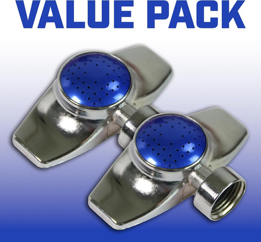 6-9488: Square Pattern Spot Sprinkler 2 Pack, 360 Degree Sprinkler Head for Small Gardens and Lawns, Up to 30-Feet Coverage Area, Lawn Sprinkler, Small Area Yards and Garden Watering, Blue