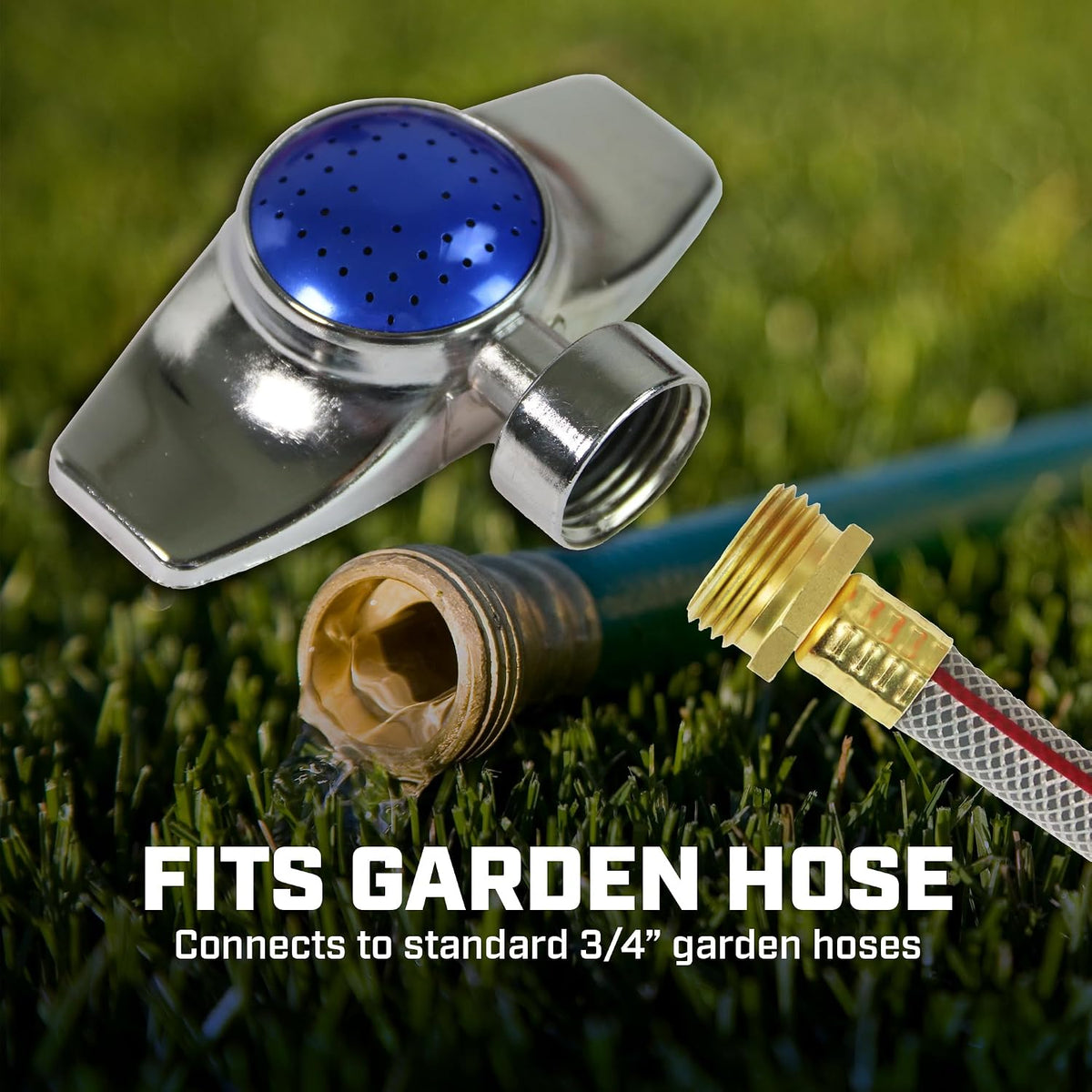 6-9488: Square Pattern Spot Sprinkler 2 Pack, 360 Degree Sprinkler Head for Small Gardens and Lawns, Up to 30-Feet Coverage Area, Lawn Sprinkler, Small Area Yards and Garden Watering, Blue