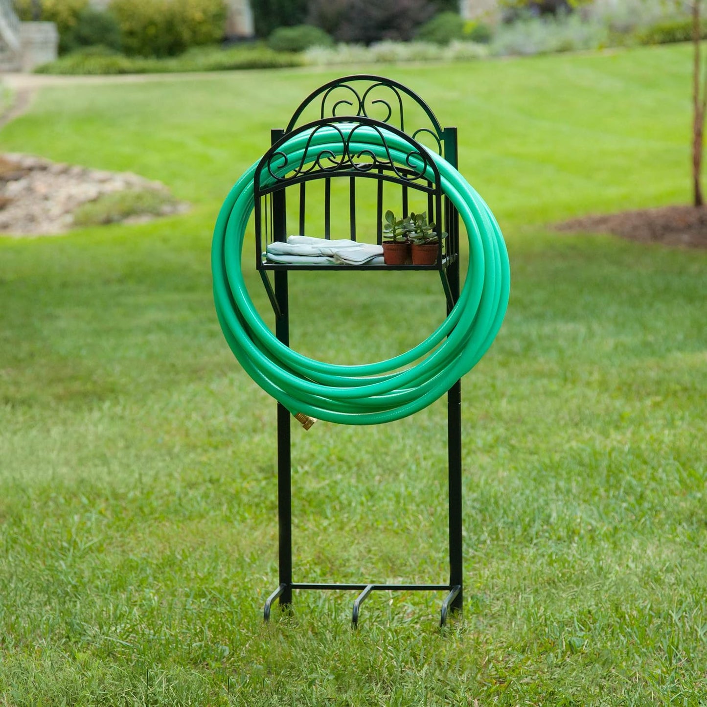 Liberty Garden 640-KD Decorative w/Bib Hose Stand, Black