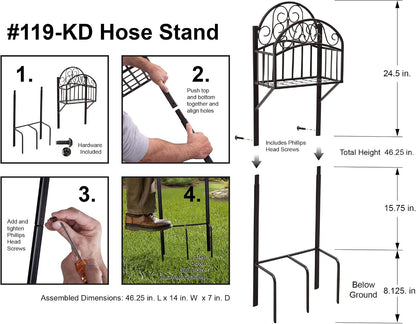 Liberty Garden 640-KD Decorative w/Bib Hose Stand, Black