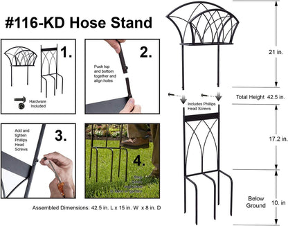 Liberty Garden 640-KD Decorative w/Bib Hose Stand, Black