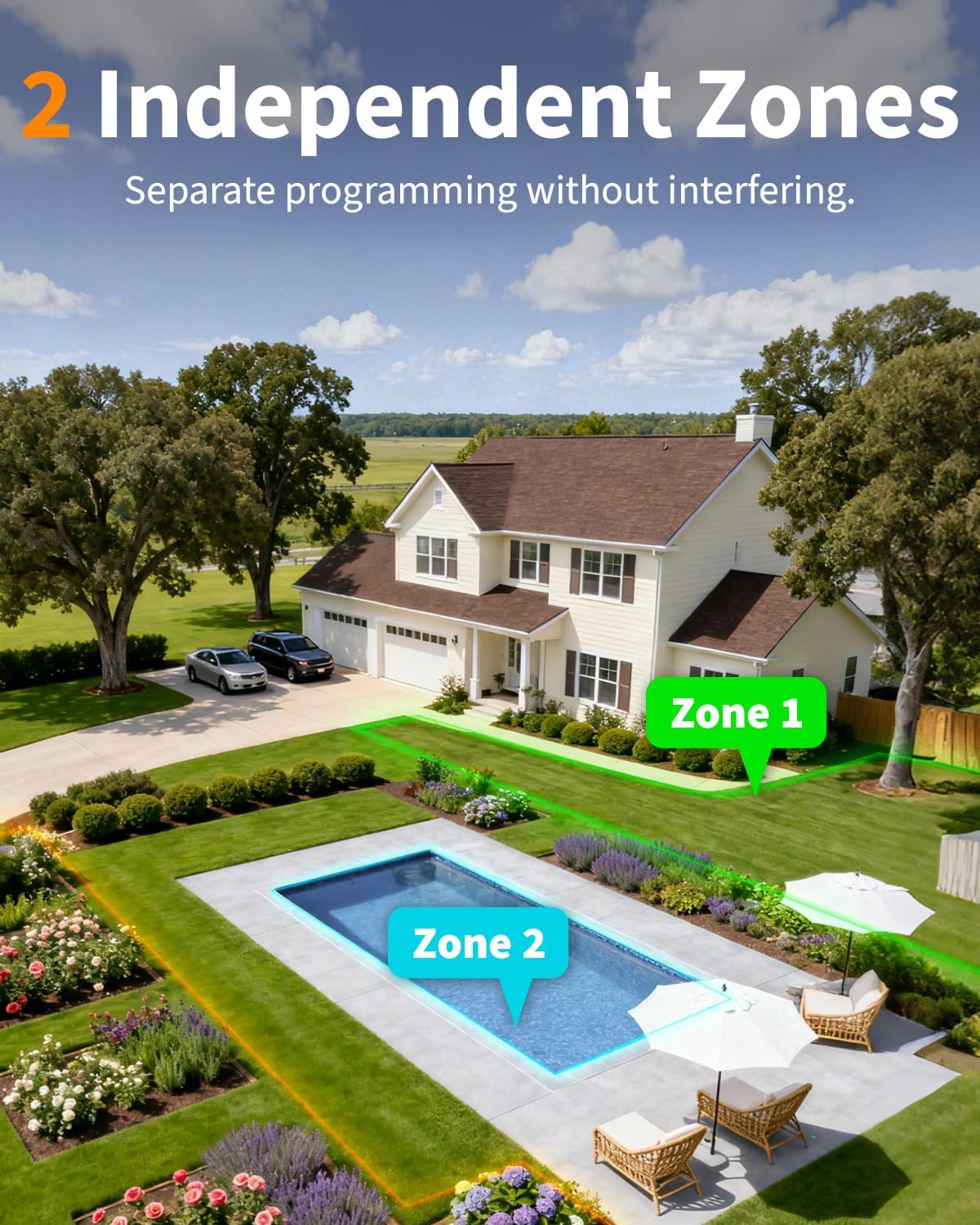 Brass WiFi Sprinkler Timer 2 Zone for Garden Hose Remote Control