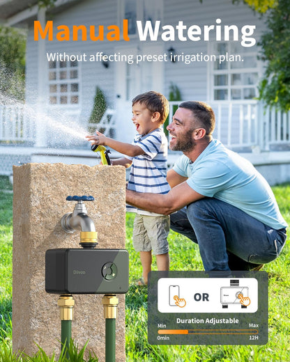 Brass WiFi Sprinkler Timer 2 Zone for Garden Hose Remote Control