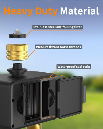 Brass WiFi Sprinkler Timer 2 Zone for Garden Hose Remote Control