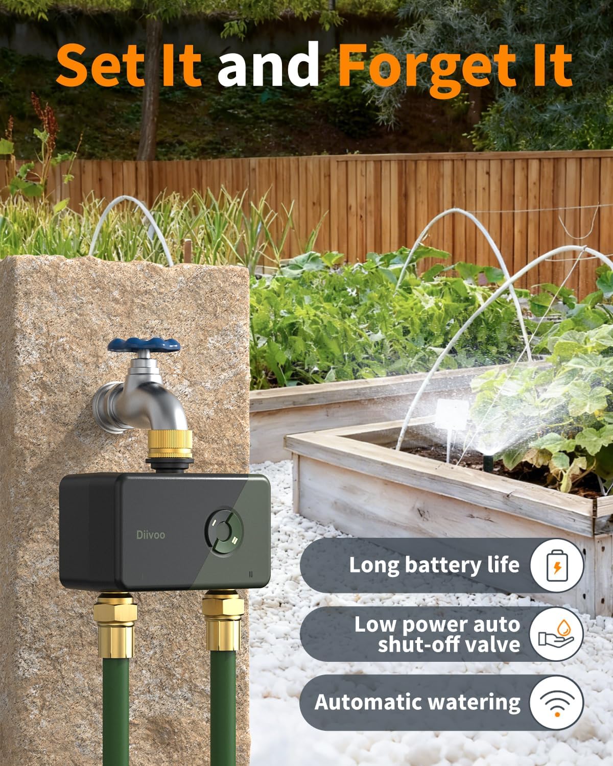 Brass WiFi Sprinkler Timer 2 Zone for Garden Hose Remote Control