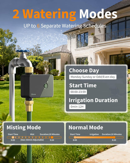 Brass WiFi Sprinkler Timer 2 Zone for Garden Hose Remote Control