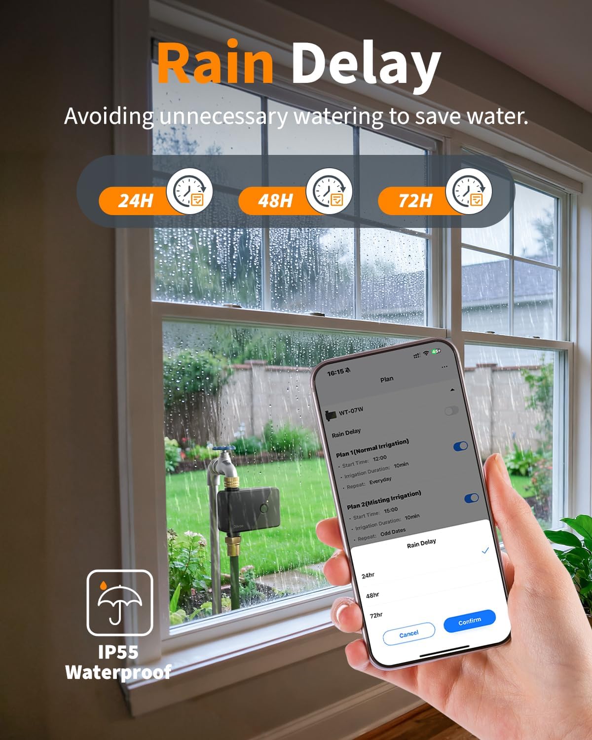 Brass WiFi Sprinkler Timer 2 Zone for Garden Hose Remote Control