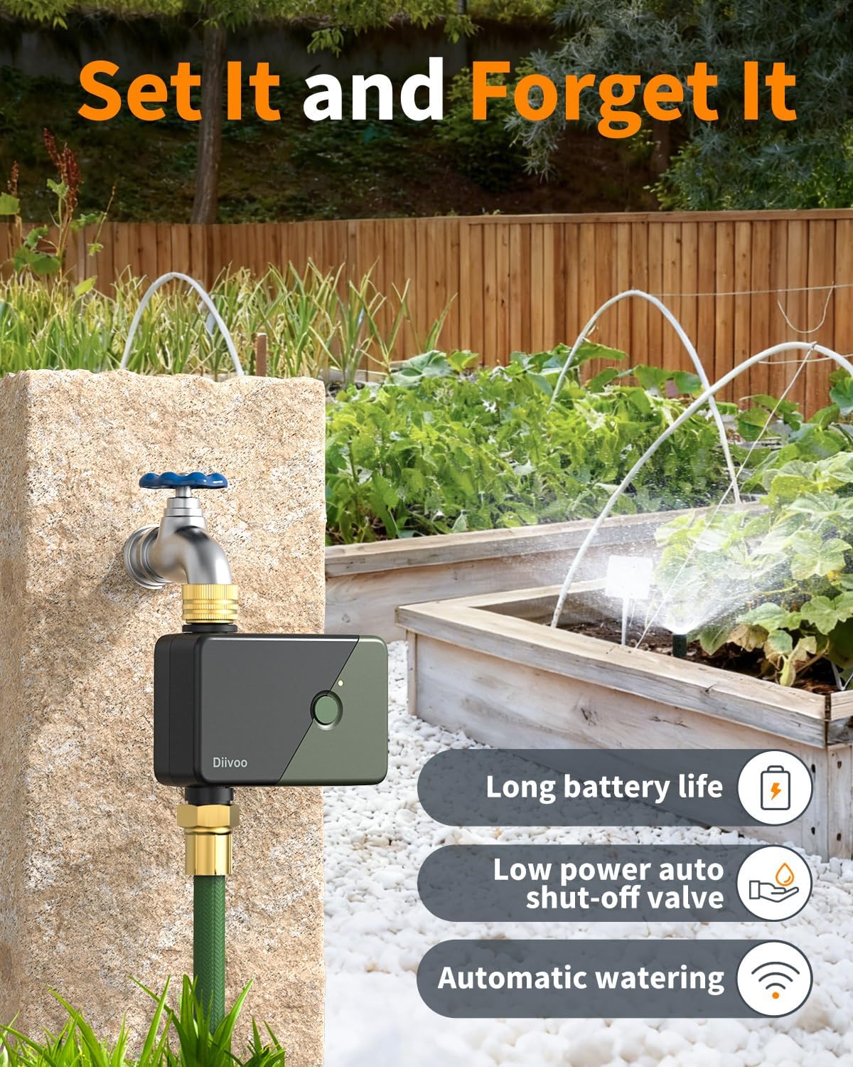 Brass WiFi Sprinkler Timer 2 Zone for Garden Hose Remote Control