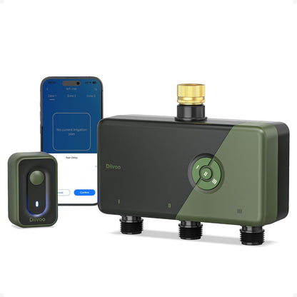 Brass WiFi Sprinkler Timer 2 Zone for Garden Hose Remote Control