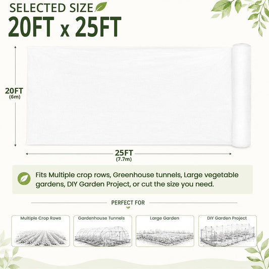 20x25Ft Garden Netting, Fine Mesh Insect Netting for Plant Protection
