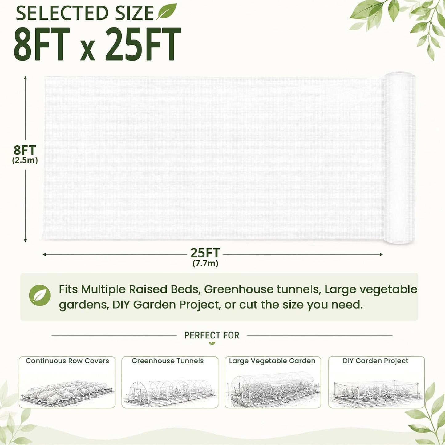 20x25Ft Garden Netting, Fine Mesh Insect Netting for Plant Protection