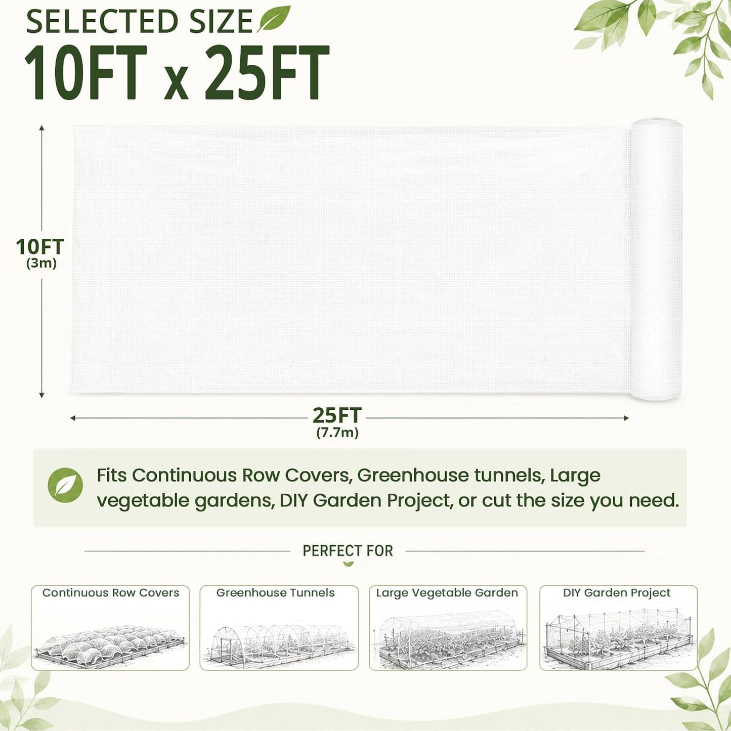 20x25Ft Garden Netting, Fine Mesh Insect Netting for Plant Protection