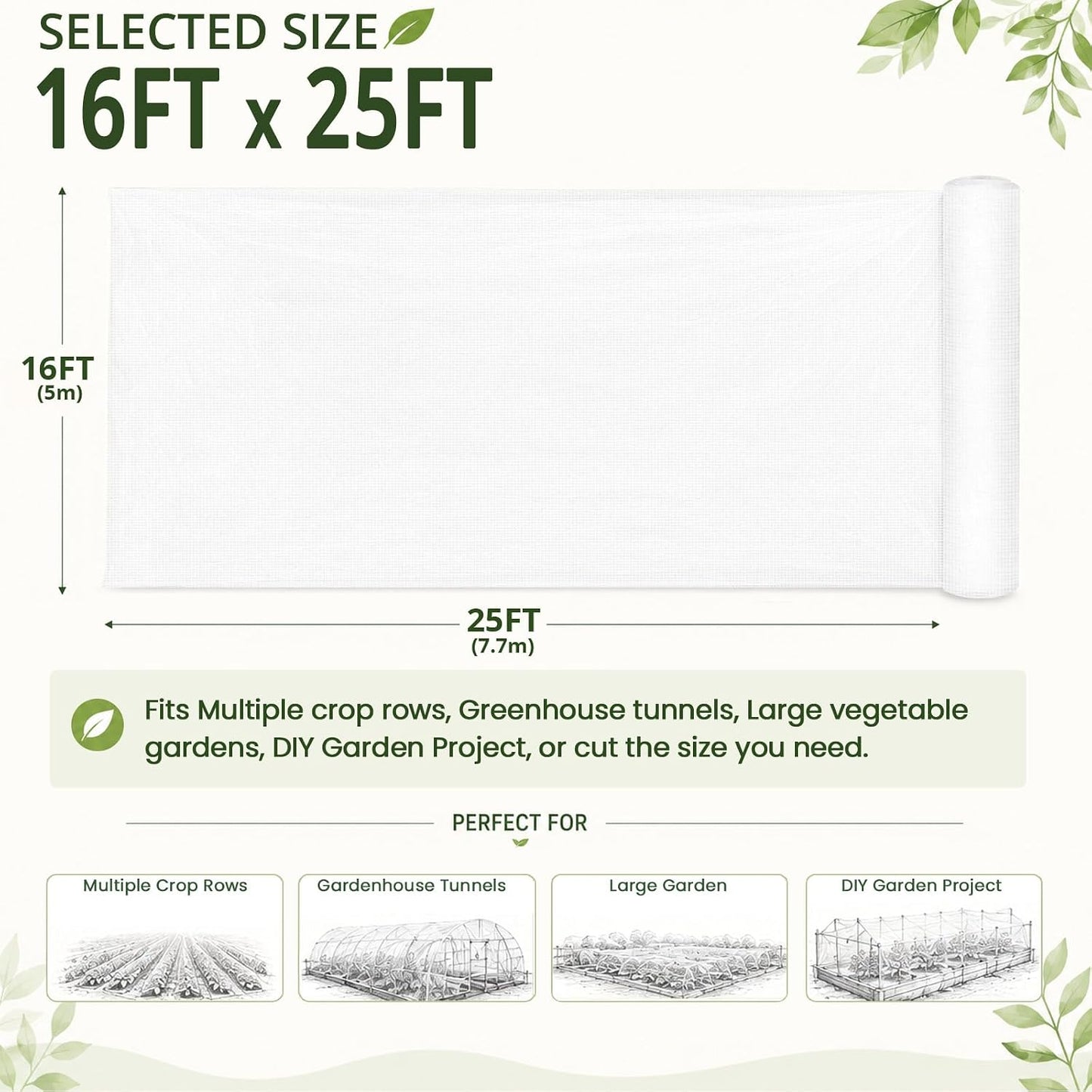 20x25Ft Garden Netting, Fine Mesh Insect Netting for Plant Protection