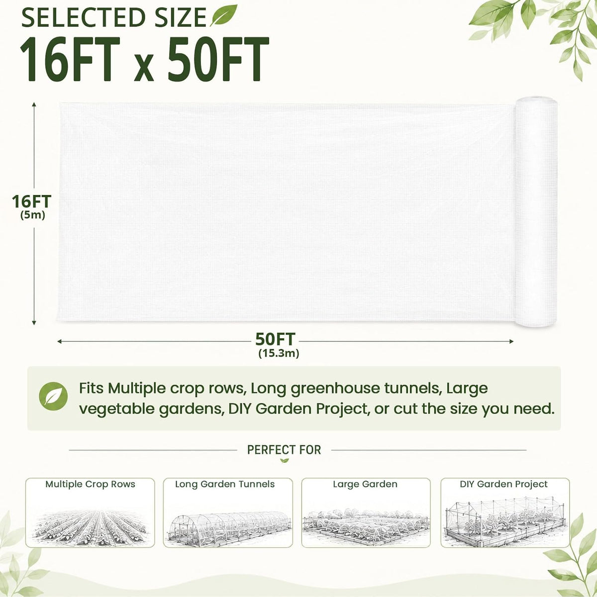 20x25Ft Garden Netting, Fine Mesh Insect Netting for Plant Protection