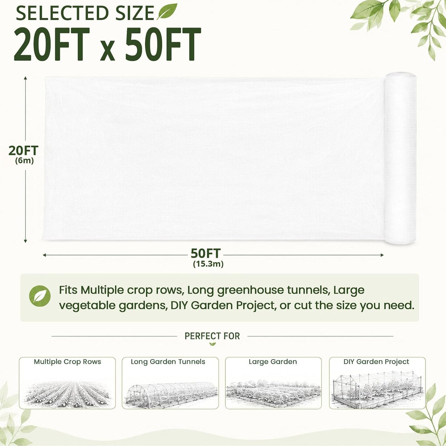 20x25Ft Garden Netting, Fine Mesh Insect Netting for Plant Protection