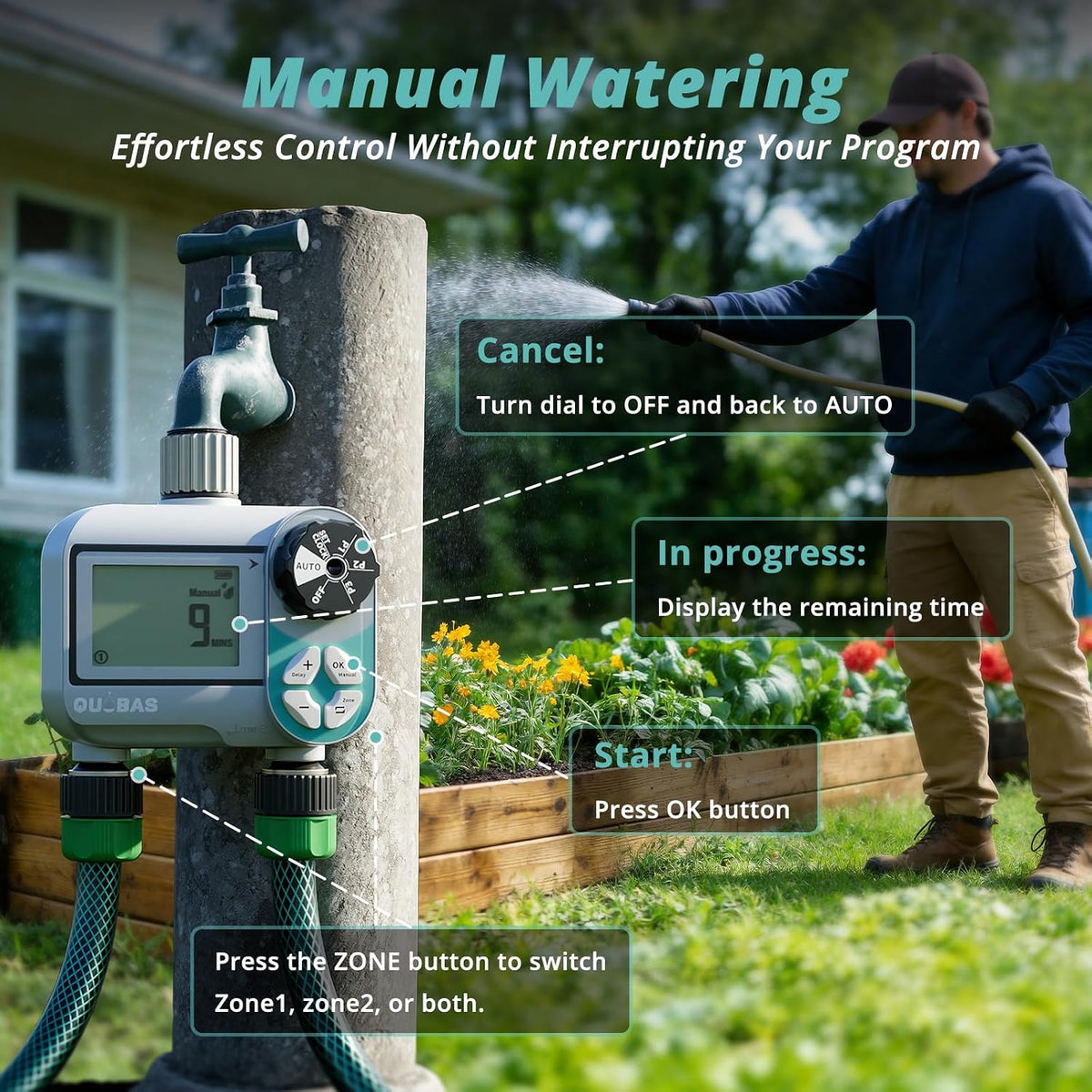 Sprinkler Timer for Garden Hose, Programmable Brass Water Timer