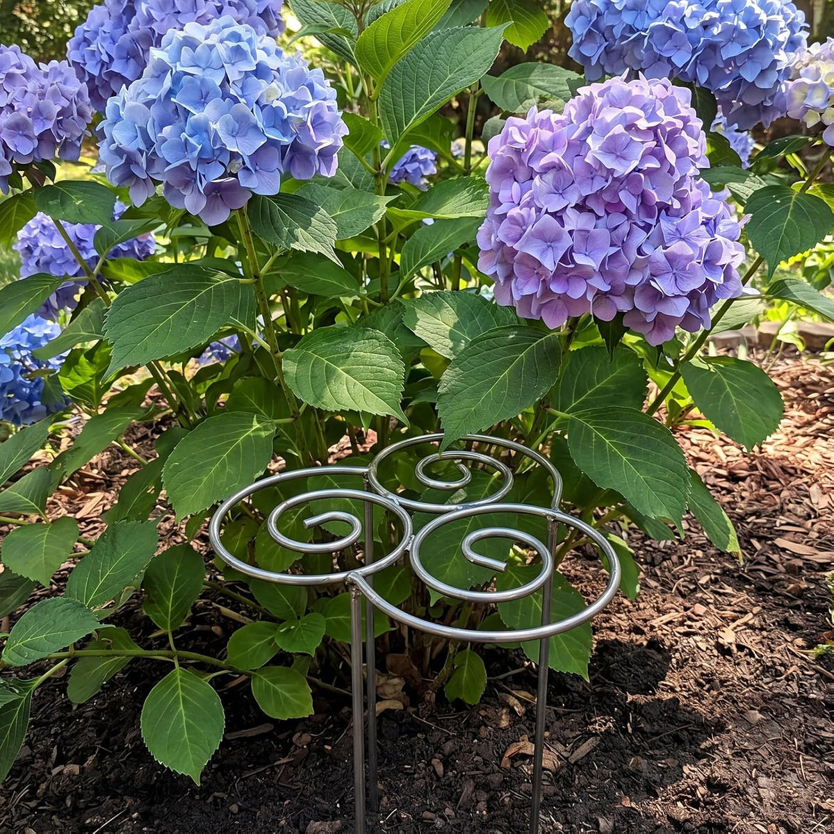 Peony Cages and Supports, Grow Through Plant Support, 3 Size Metal Flower Support Rings, Outdoor Garden Peonies Cages for Vegetables, Roses, Tomatoes (M)