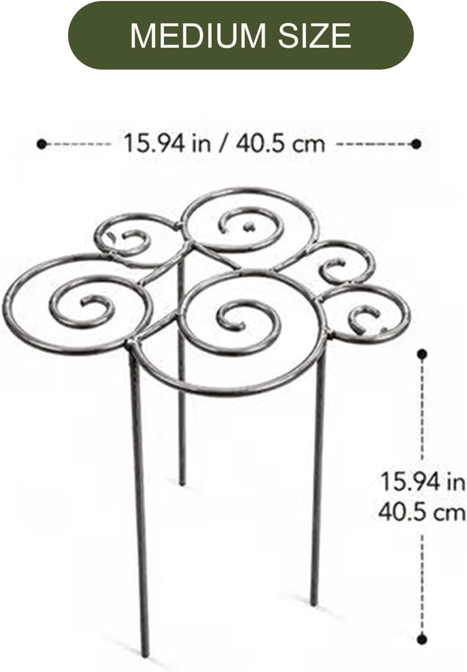 Peony Cages and Supports, Grow Through Plant Support, 3 Size Metal Flower Support Rings, Outdoor Garden Peonies Cages for Vegetables, Roses, Tomatoes (M)