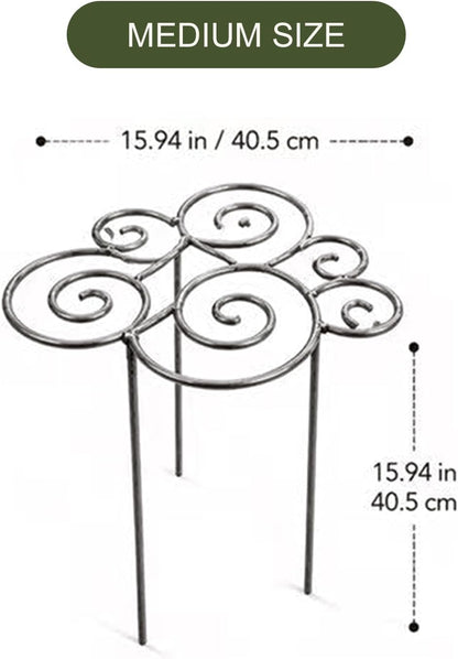 Peony Cages and Supports, Grow Through Plant Support, 3 Size Metal Flower Support Rings, Outdoor Garden Peonies Cages for Vegetables, Roses, Tomatoes (M)