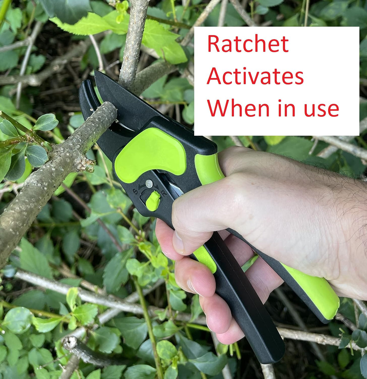 2 in 1 Ratchet Pruning Shears Clippers – 4X Cutting Power – Ratcheting Garden Anvil Pruners Scissors - Ergonomic Grip - Makes Tough Cuts Easy - Great for Seniors & Arthritic Hands