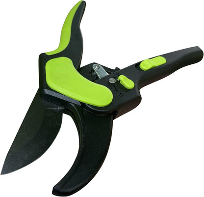 2 in 1 Ratchet Pruning Shears Clippers – 4X Cutting Power – Ratcheting Garden Anvil Pruners Scissors - Ergonomic Grip - Makes Tough Cuts Easy - Great for Seniors & Arthritic Hands