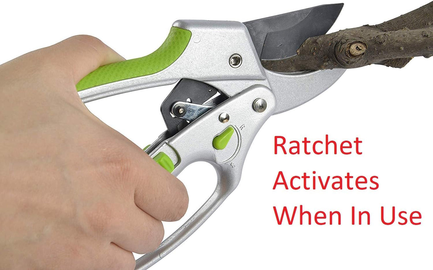 2 in 1 Ratchet Pruning Shears Clippers – 4X Cutting Power – Ratcheting Garden Anvil Pruners Scissors - Ergonomic Grip - Makes Tough Cuts Easy - Great for Seniors & Arthritic Hands