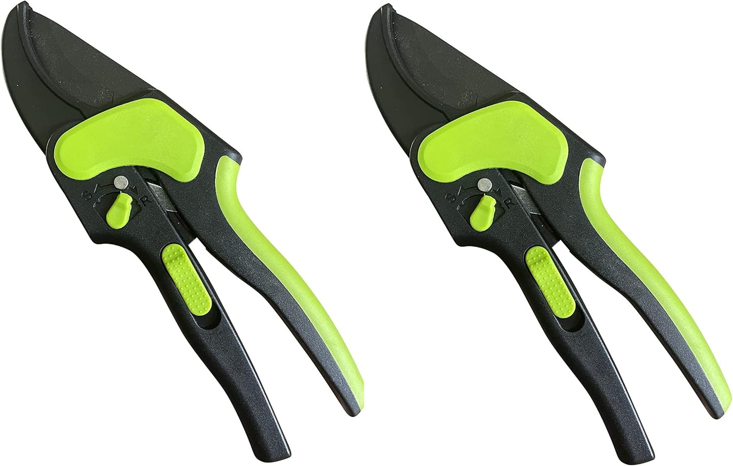 2 in 1 Ratchet Pruning Shears Clippers – 4X Cutting Power – Ratcheting Garden Anvil Pruners Scissors - Ergonomic Grip - Makes Tough Cuts Easy - Great for Seniors & Arthritic Hands