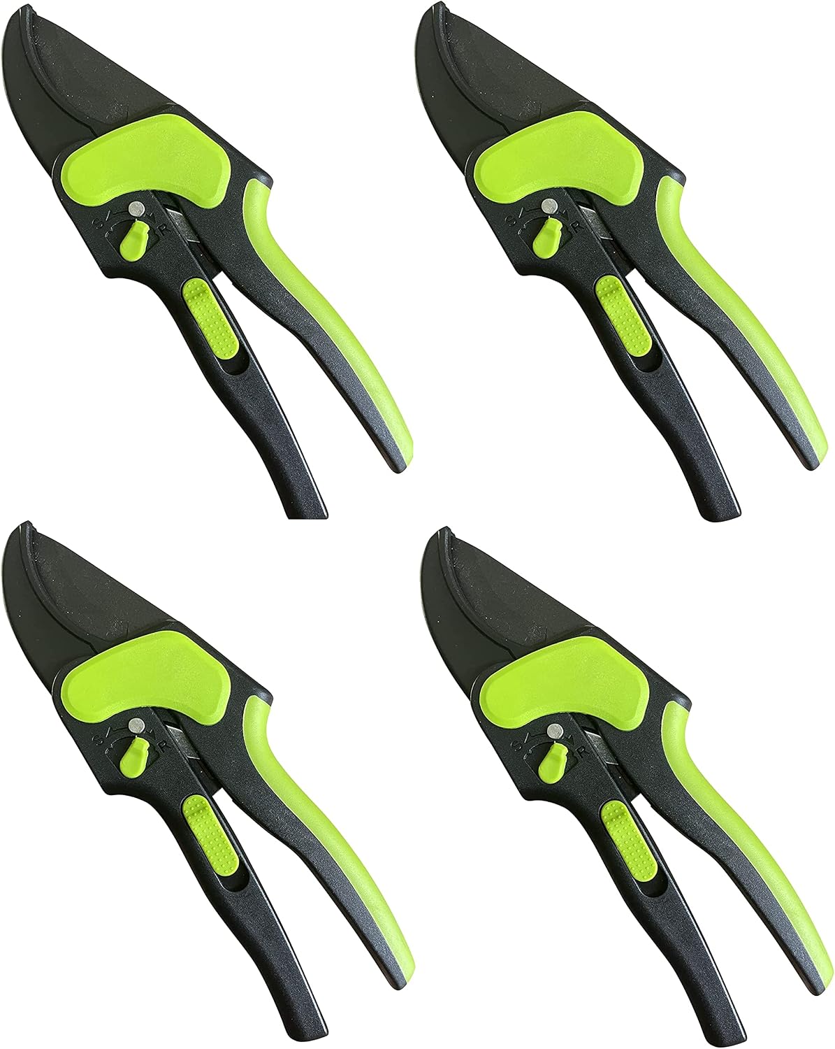 2 in 1 Ratchet Pruning Shears Clippers – 4X Cutting Power – Ratcheting Garden Anvil Pruners Scissors - Ergonomic Grip - Makes Tough Cuts Easy - Great for Seniors & Arthritic Hands