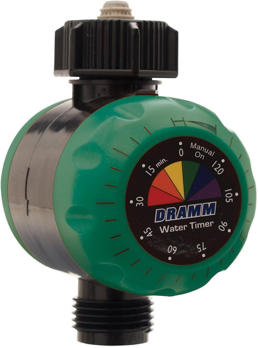 ColorStorm Premium Water Hose Timer, Mechanical, Turns Water Off Automatically, Up to 120 Minutes of Run Time, Compact for Lawn, Drip, Soaker Hose and Garden, Green