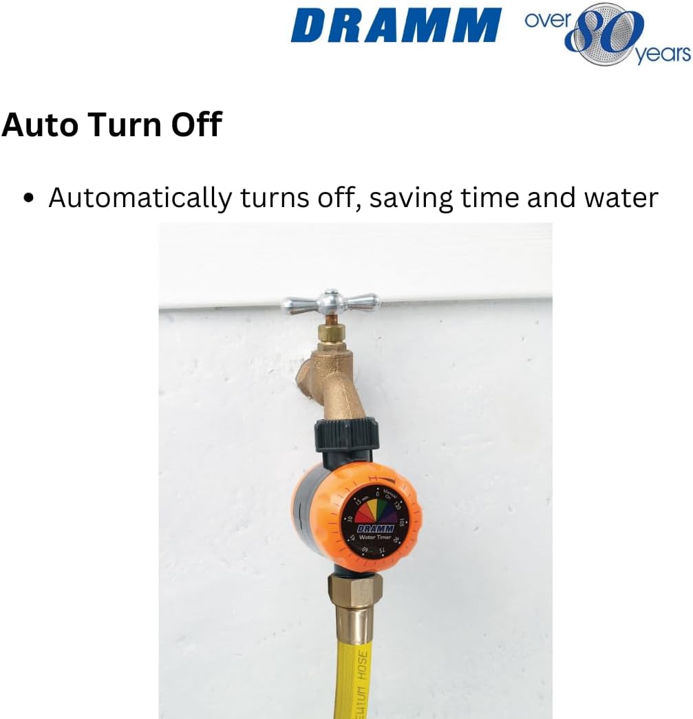 ColorStorm Premium Water Hose Timer, Mechanical, Turns Water Off Automatically, Up to 120 Minutes of Run Time, Compact for Lawn, Drip, Soaker Hose and Garden, Green