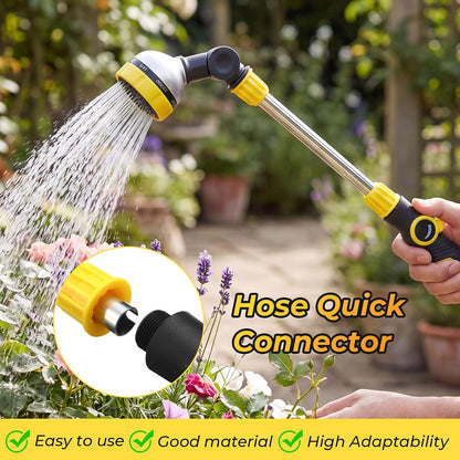 4 Pcs Garden Watering Wand, 18.5 Inch Hose Watering Wand with 180° Rotating Head, Thumb Flow Control, 8 Spray Patterns, Garden Hose Nozzle Sprayer for Lawn, Plants, Car Wash