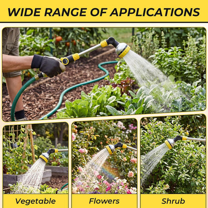 4 Pcs Garden Watering Wand, 18.5 Inch Hose Watering Wand with 180° Rotating Head, Thumb Flow Control, 8 Spray Patterns, Garden Hose Nozzle Sprayer for Lawn, Plants, Car Wash