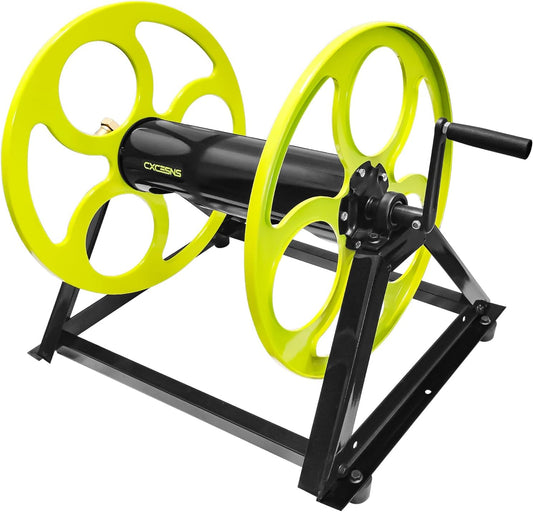 Wall Mount Garden Hose Reel 400FT, Fits 5/8"Hose with 3/4" Brass Fitting