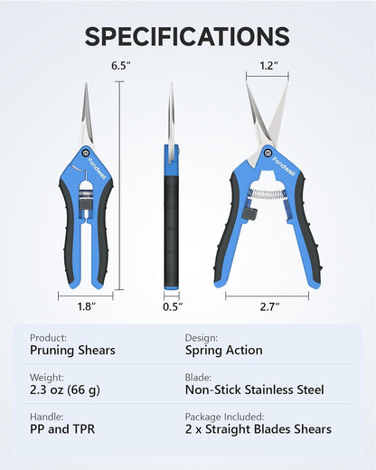 6" Small Pruning Shears Garden Scissors for Indoor Plants Trimming