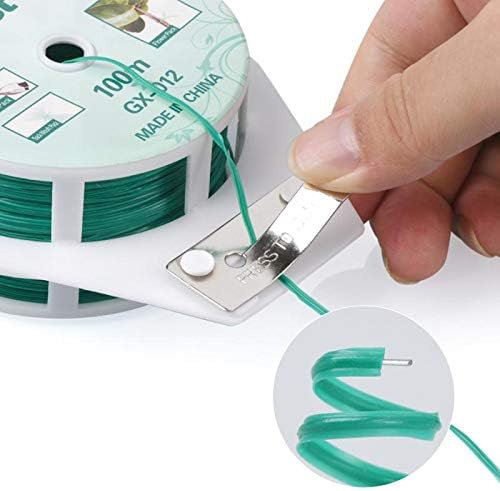 328ft (100m) Twist Ties, Green Garden Plant Ties with Cutter for Gardening and Office Organization, Home