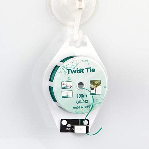 328ft (100m) Twist Ties, Green Garden Plant Ties with Cutter for Gardening and Office Organization, Home