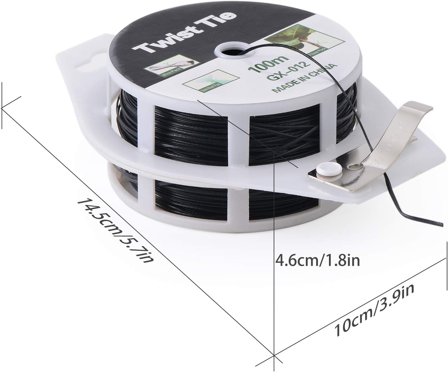328ft (100m) Twist Ties, Green Garden Plant Ties with Cutter for Gardening and Office Organization, Home