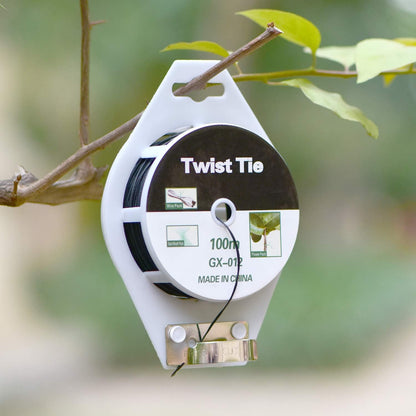 328ft (100m) Twist Ties, Green Garden Plant Ties with Cutter for Gardening and Office Organization, Home