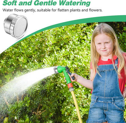 1 Pack Water Nozzle with 3000 Tiny Holes, 3/4'' Aluminium Alloy Garden Hose Shower Head with PTFE Thread Seal Tape for Outdoor Watering Flowers, Plants, Greenhouse, Nurseryman (2.24'',Silver)