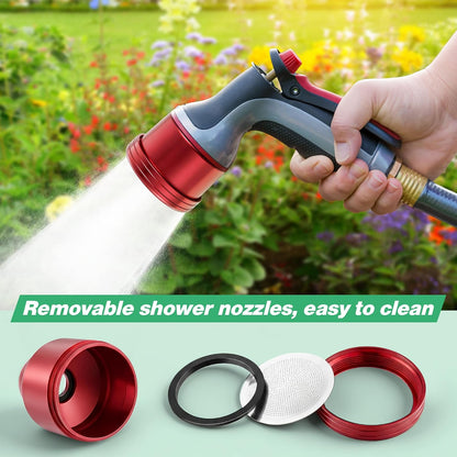 1 Pack Water Nozzle with 3000 Tiny Holes, 3/4'' Aluminium Alloy Garden Hose Shower Head with PTFE Thread Seal Tape for Outdoor Watering Flowers, Plants, Greenhouse, Nurseryman (2.24'',Silver)
