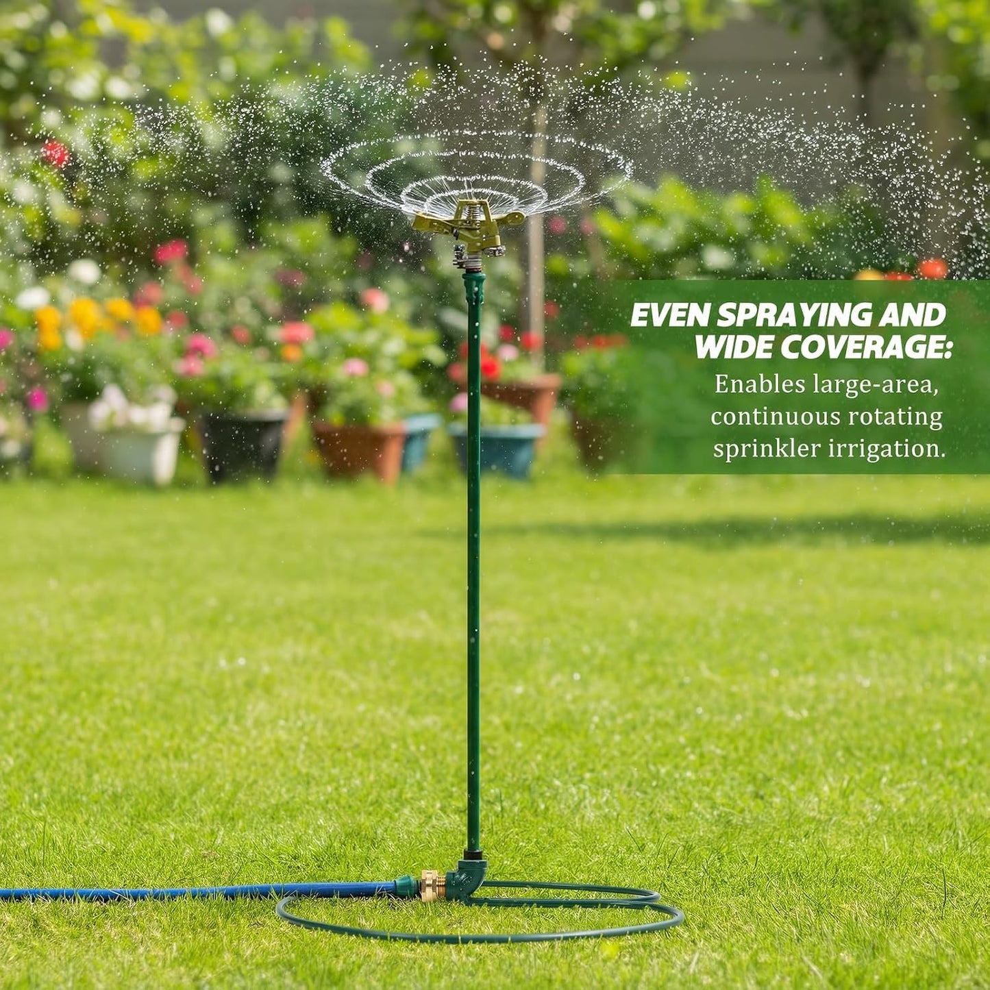 2 Pcs Ring Impact Sprinkler Base for Lawn Care 1/2" Head, Metal