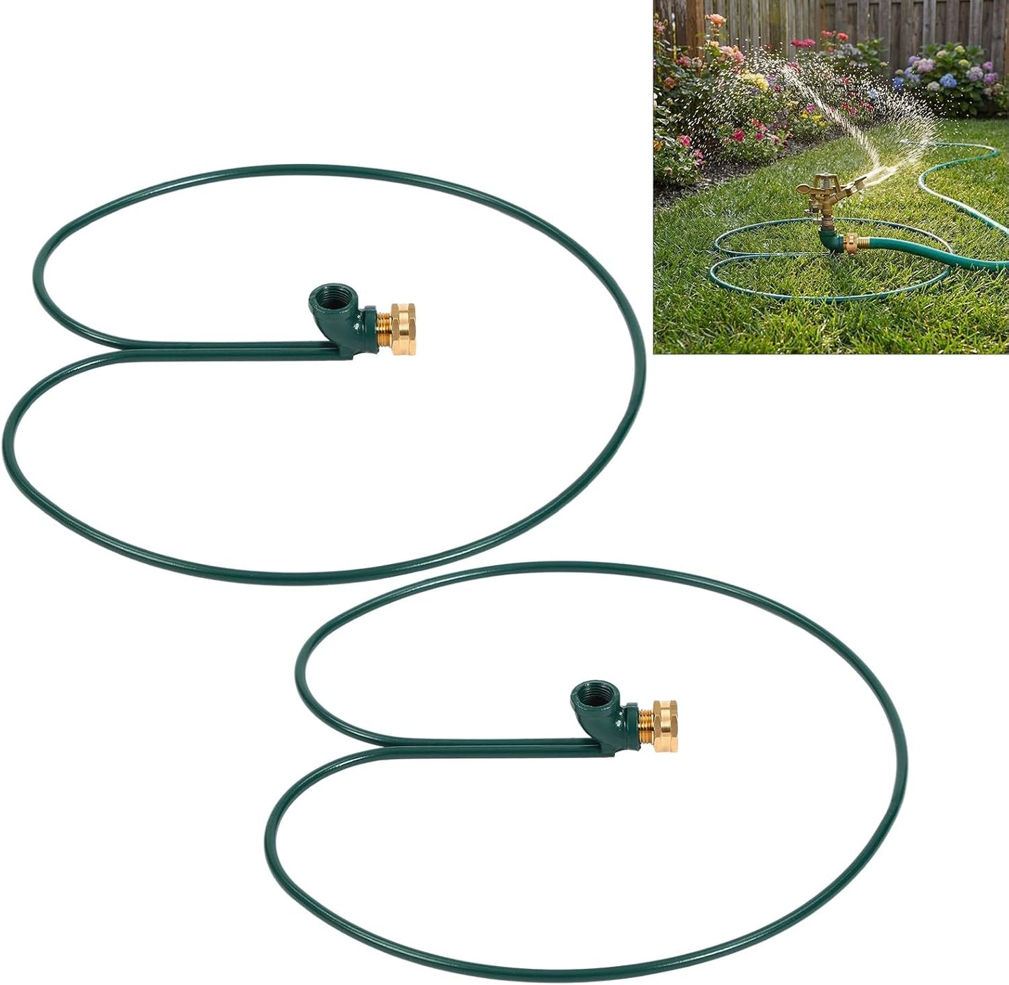 2 Pcs Ring Impact Sprinkler Base for Lawn Care 1/2" Head, Metal